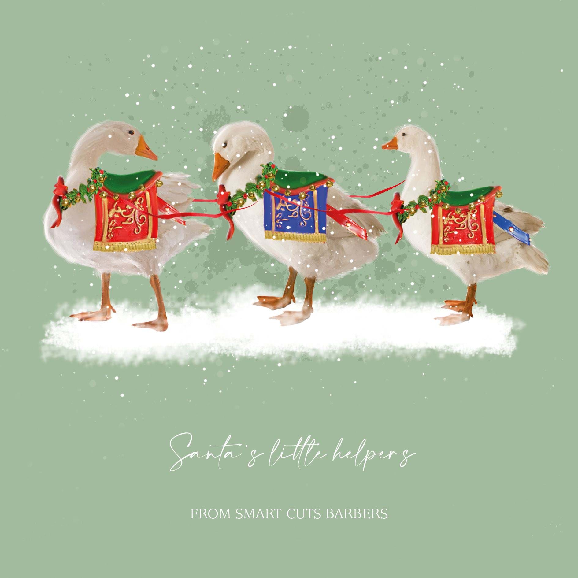 Little Helpers - Front Personalised Christmas Card
