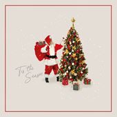Santa Decorating Tree - Personalised Christmas Card