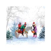 Children and Pony - Personalised Christmas Card