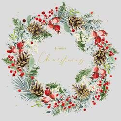 Elegant Wreath - Personalised Christmas Card