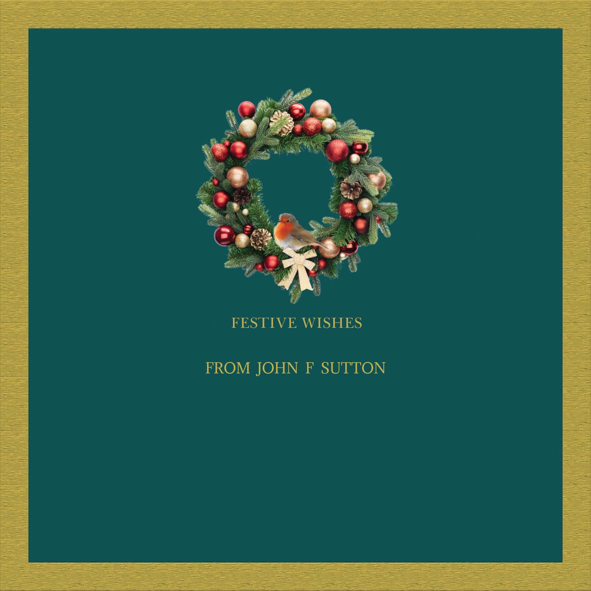 Mini Wreath - Front Personalised Christmas Card