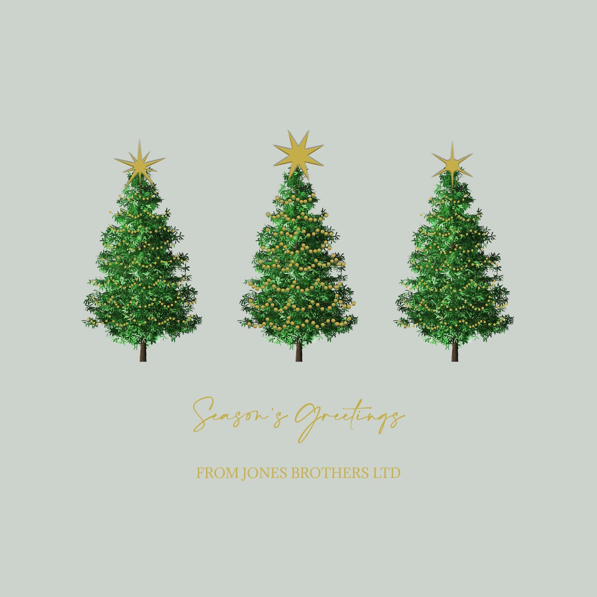 Three Trees - Front Personalised Christmas Card