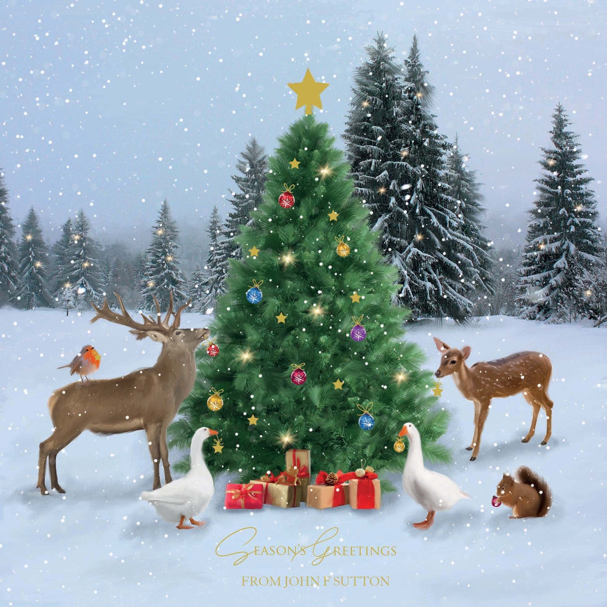 Forest Animals - Front Personalised Christmas Card