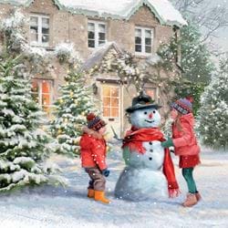 Building A Snowman, NSPCC Christmas Cards - Pack of 10