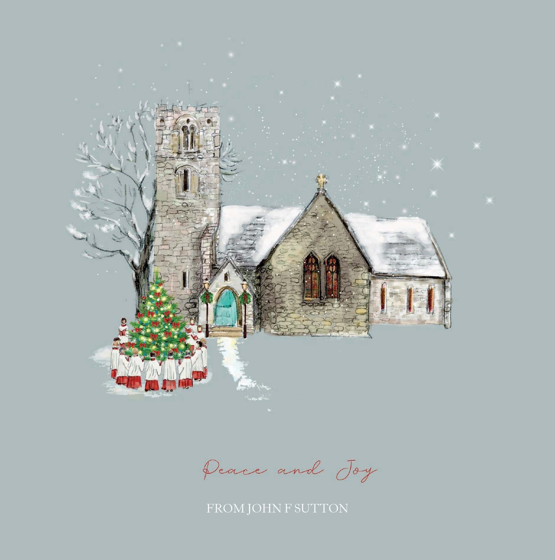 Singing Choir - Front Personalised Christmas Card
