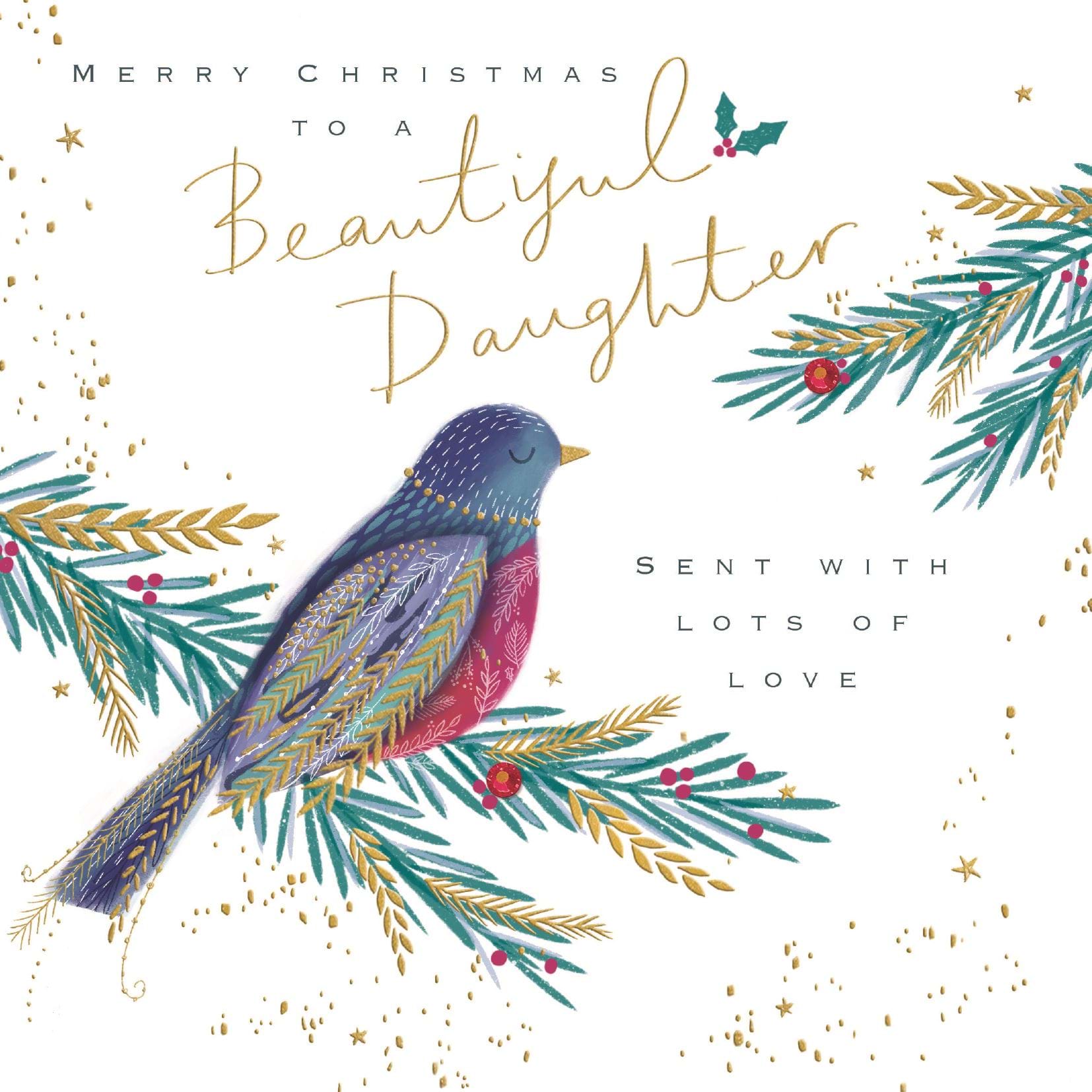 Sent With Love Daughter Christmas Card
