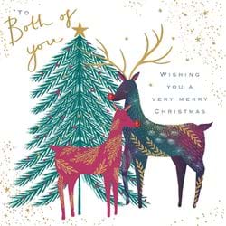 Deer and Tree Both of You Christmas Card
