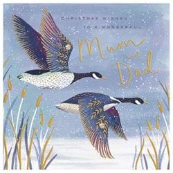 Geese Mum and Dad Christmas Card