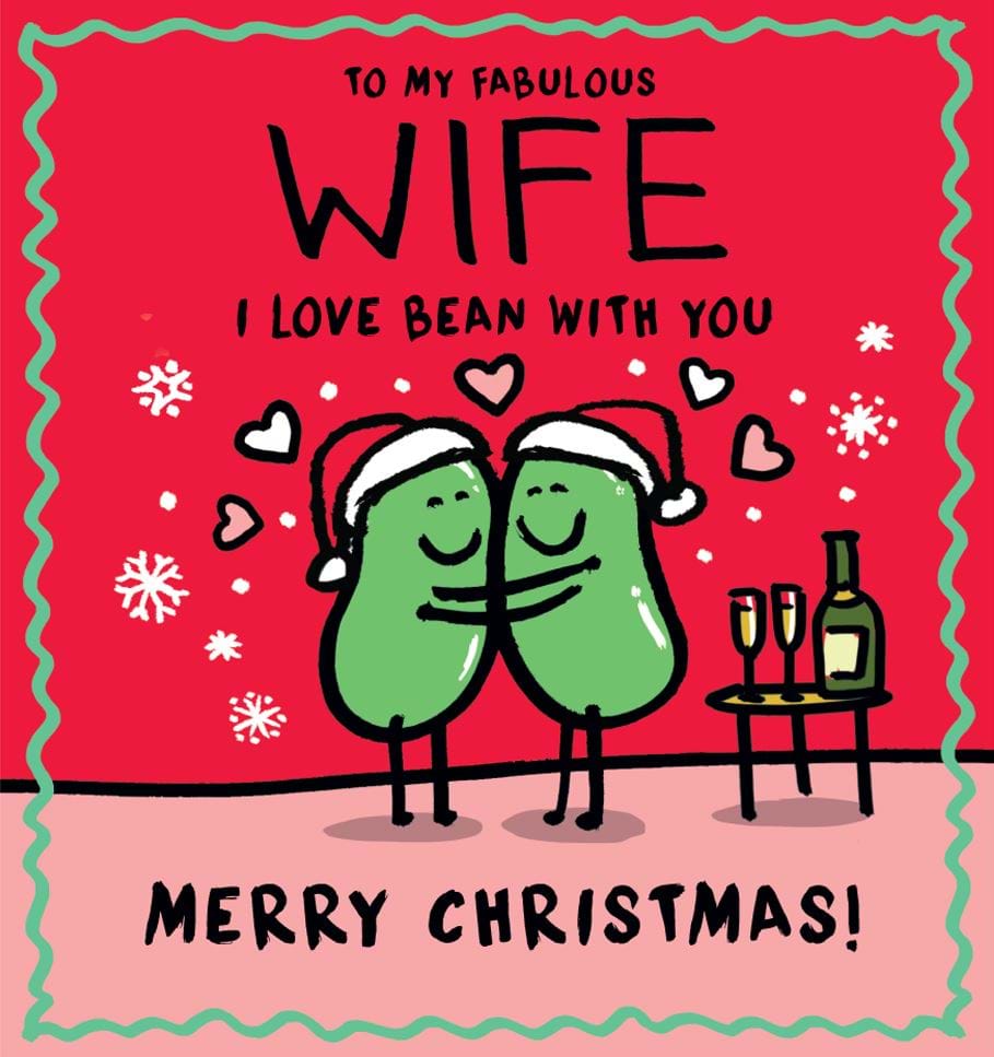 Bean With You Wife Christmas Card