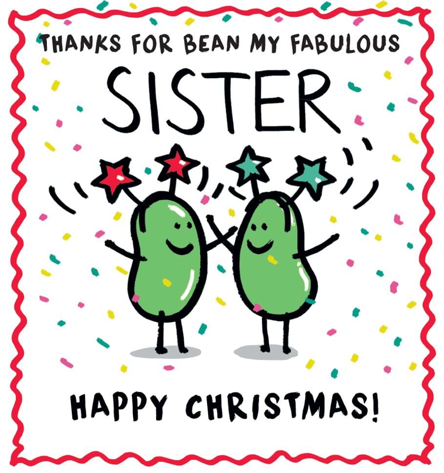 Fabulous Bean Sister Christmas Card