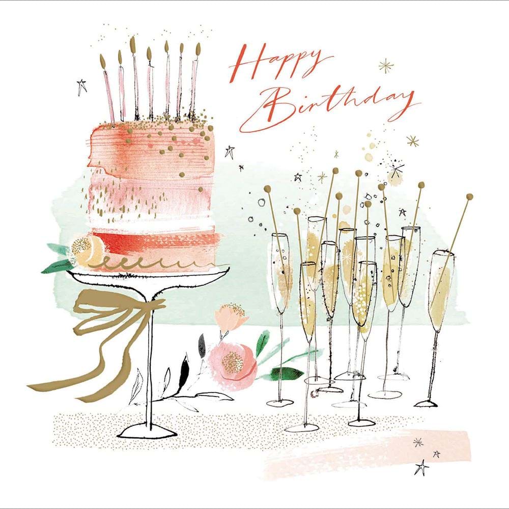 Cake and Fizz Birthday Card