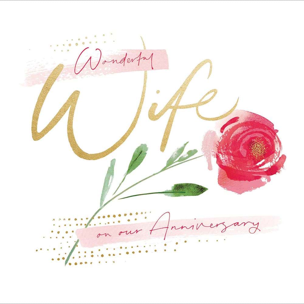 Rose Wife Anniversary Card