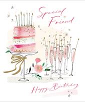 Cake and Fizz Special Friend Birthday Card