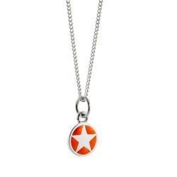 Orange Enamel Star Necklace