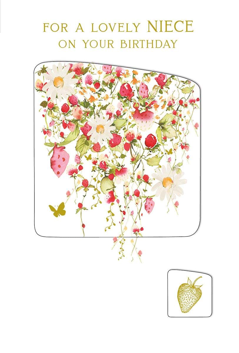Strawberries Niece Birthday Card