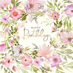 Floral Foliage Birthday Card