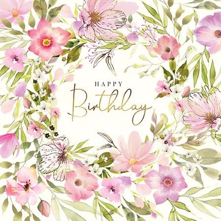 Floral Foliage Birthday Card