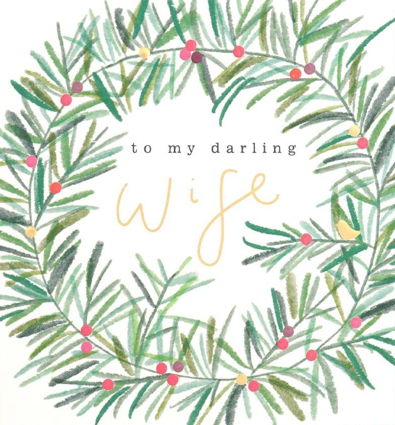 Wreath Wife Christmas Card