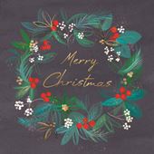 Christmas Wreath - Personalised Christmas Card