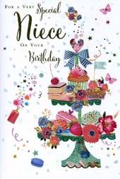 Cake Stand Niece Birthday Card