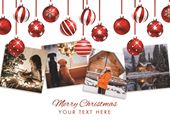 Vibrant Baubles - Own Photo Personalised Christmas Card