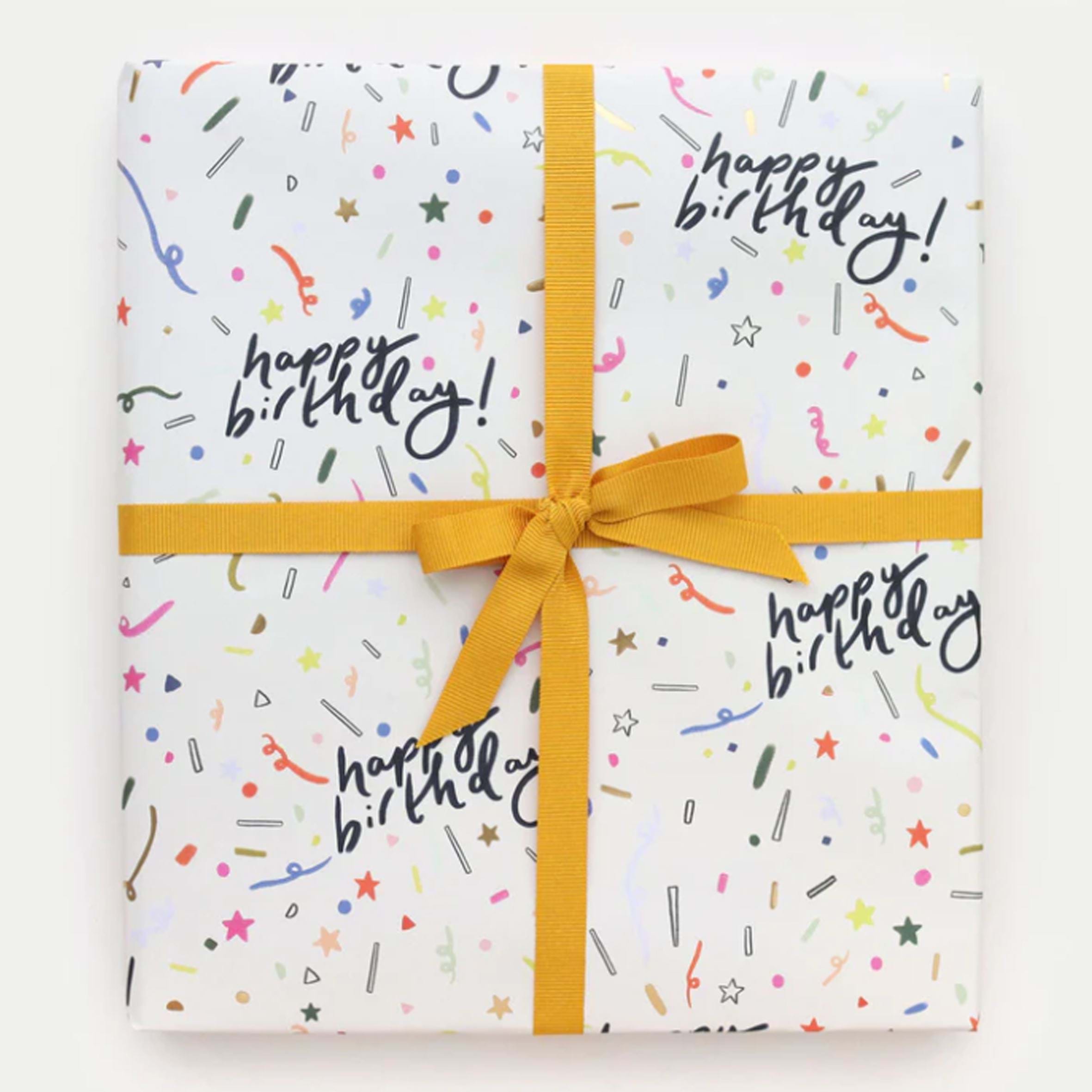 Confetti Happy Birthday Wrapping Paper