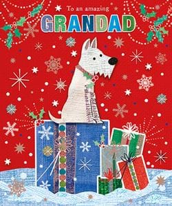 Dog Grandad Christmas Card