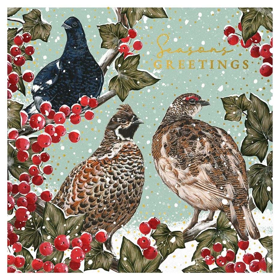 Partridge Berries Luxury Christmas Cards - Pack of 8