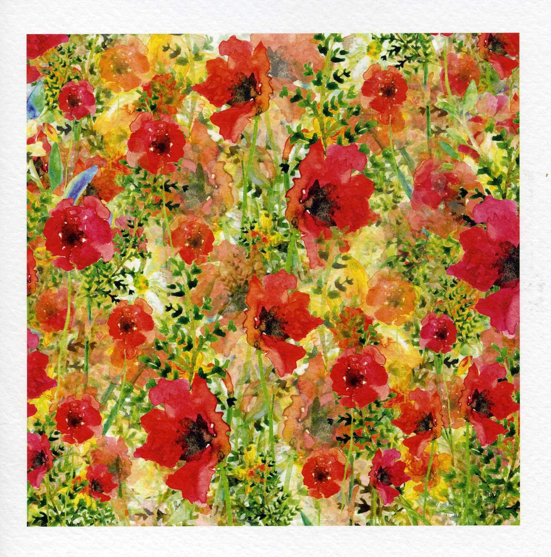 Watercolour Poppies Greeting Card
