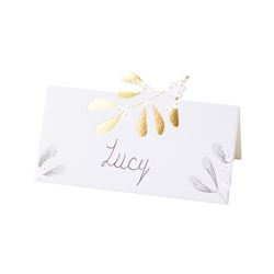 Gold Mistletoe Place Cards - 12 Pack