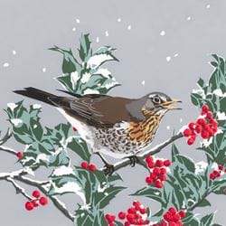 Winter Fieldfare Christmas Card