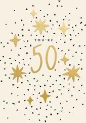 Stars 50th Birthday Card