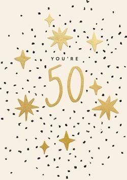Stars 50th Birthday Card