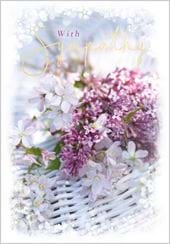 Pink and White Flowers Sympathy Card
