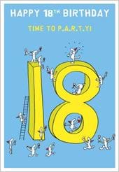 Time To Party 18th Birthday Card