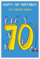 A Toast To You 70th Birthday Card