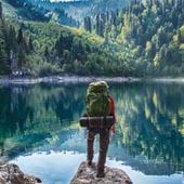 Lakeside Hike Greeting Card