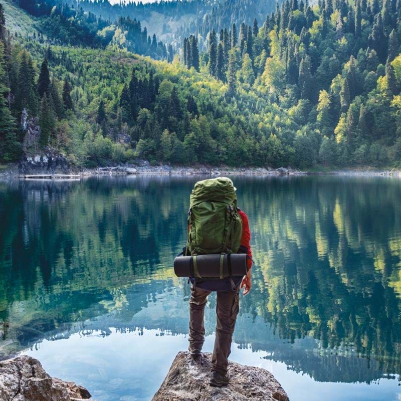 Lakeside Hike Greeting Card