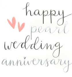 Pearl Wedding Anniversary Card