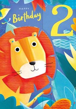 Lion 2nd Birthday Card