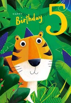 Tiger 5th Birthday Card