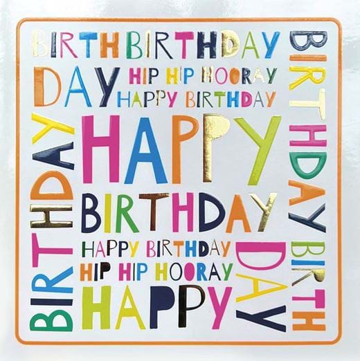 Happy Birthday Type Birthday Card