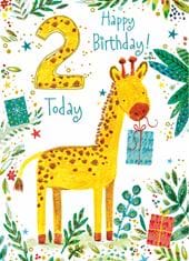 Giraffe 2nd Birthday Card