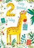 Giraffe 2nd Birthday Card