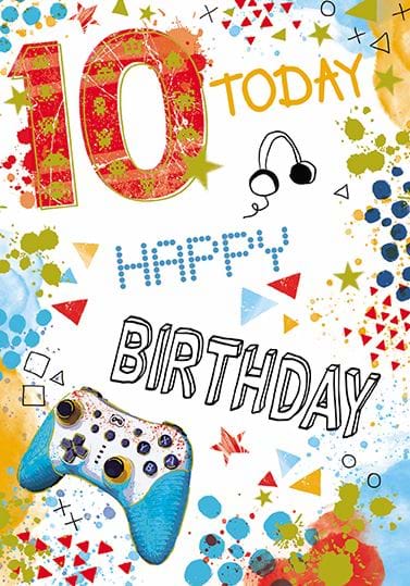 Gaming 10th Birthday Card