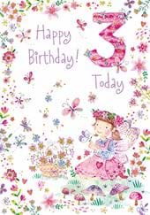 Fairy Butterflies 3rd Birthday Card