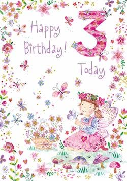 Fairy Butterflies 3rd Birthday Card