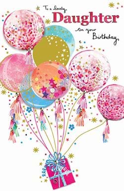 Balloons Daughter Birthday Card