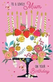 Strawberry Cake Mum Birthday Card