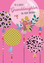 Balloons Granddaughter Birthday Card
